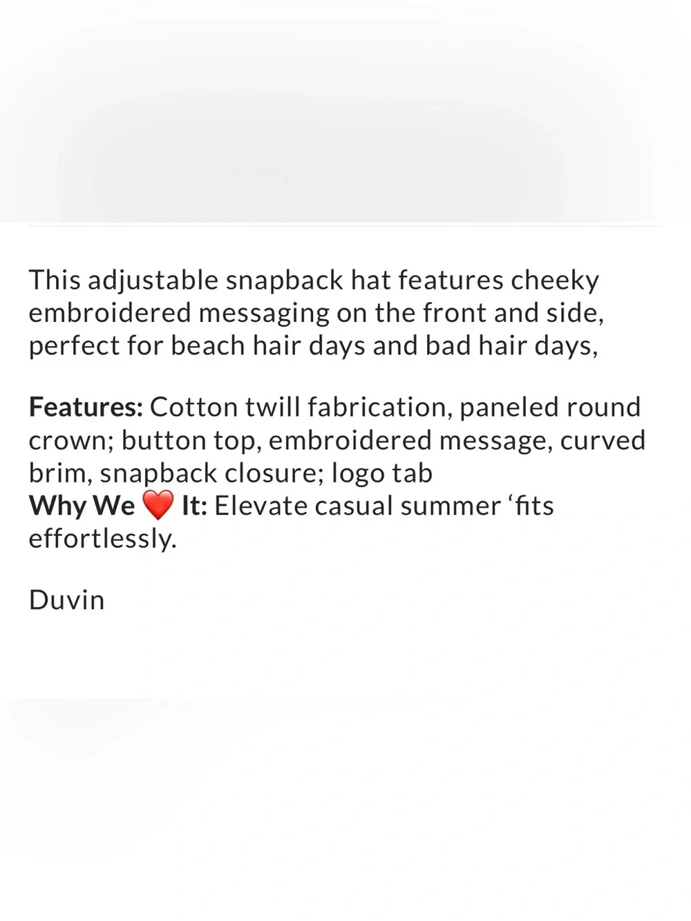 Duvin Hat